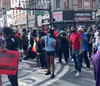 Protesters in Newark, NJ dance together in unity during a rally for George Floyd on May 30.