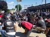 Escorted by East Orange police, hundreds of bikers roared into City Hall Plaza and kneeled in silence for George Floyd and the Black Lives Matter movement on Sunday.