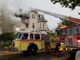 A fire took place at a funeral home in Newark on July 1.