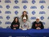 Tyler Nolan, his mom Lauren, dad Keith, sister Riley. Tyler will play Lacrosse at NJIT.
