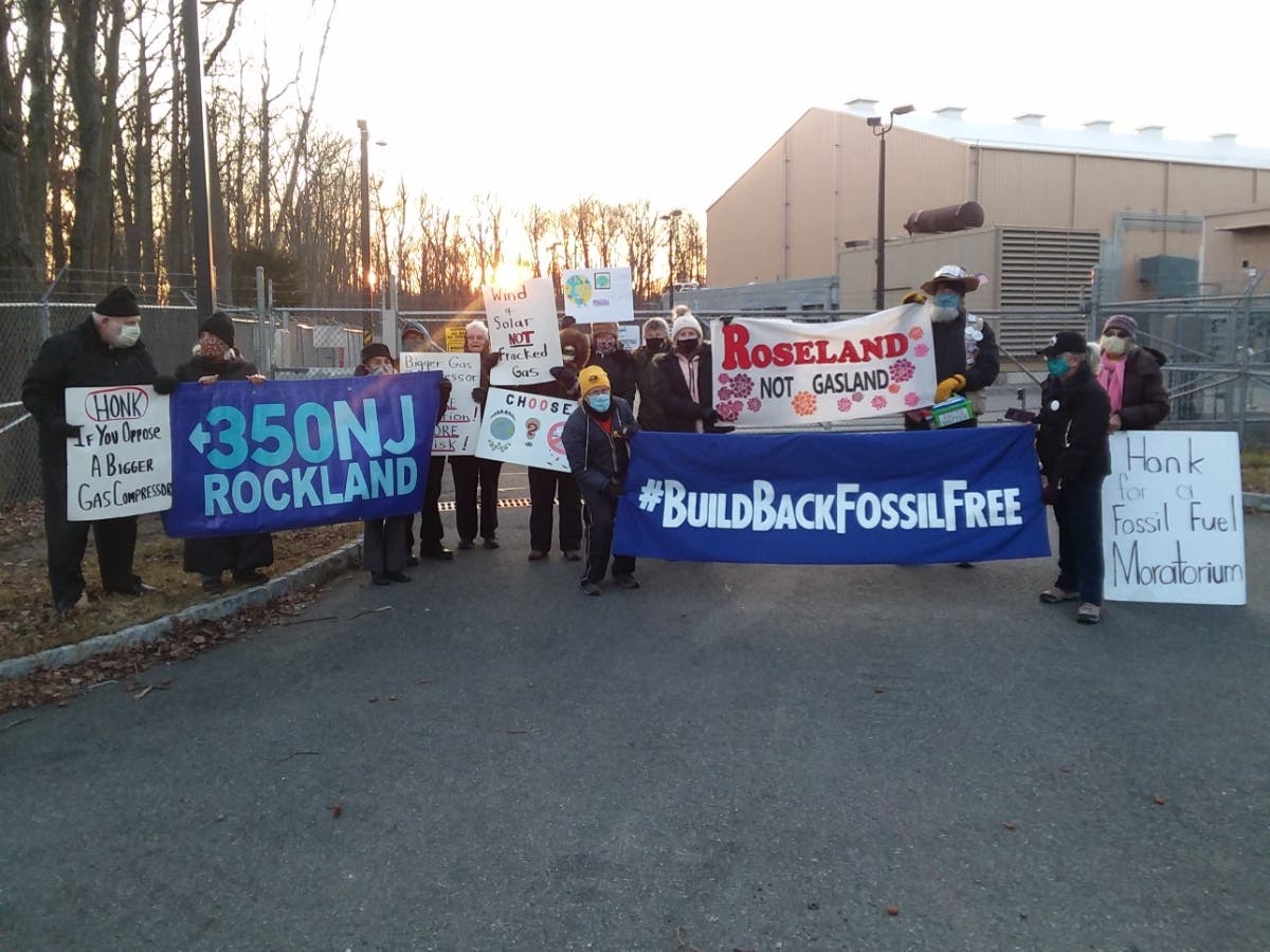 Environmental advocacy group Roseland Against the Compressor Station (RACS) held a rally and vigil outside the Williams/Transco natural gas compressor station on Eagle Rock Avenue in Roseland on Jan. 19.