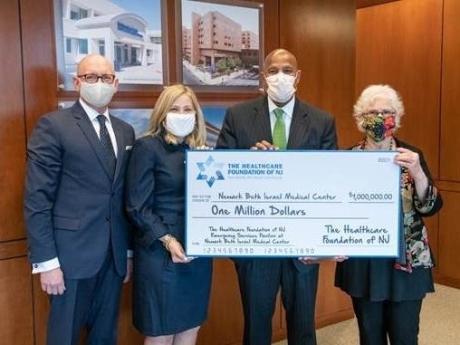 The Healthcare Foundation of New Jersey presents the first installment of its $5 million commitment to Newark Beth Israel Medical Center.