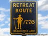 Retreat Route 1776 sign in Belleville, near the Belleville Turnpike Bridge.