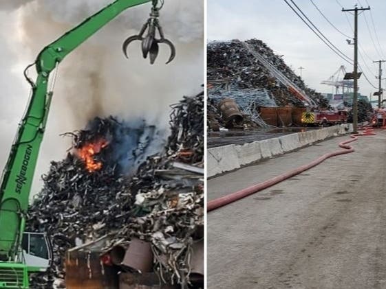 A fire at a recycling plant near the Port of Newark began on Monday and was extinguished on Wednesday, authorities said.
