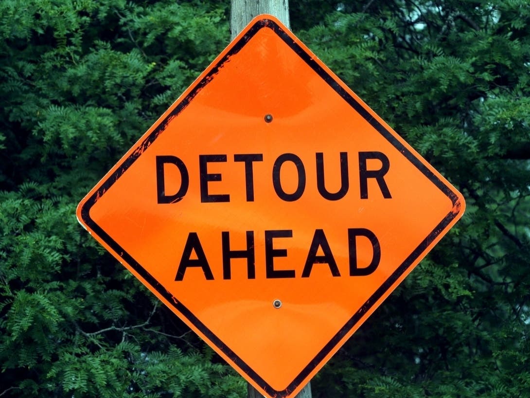 An exit ramp on Interstate 280 was closed and detoured Wednesday because of a sinkhole, authorities said.