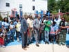 Newark city officials and community members gather for a ribbon cutting event at Ridgewood Park on Monday.