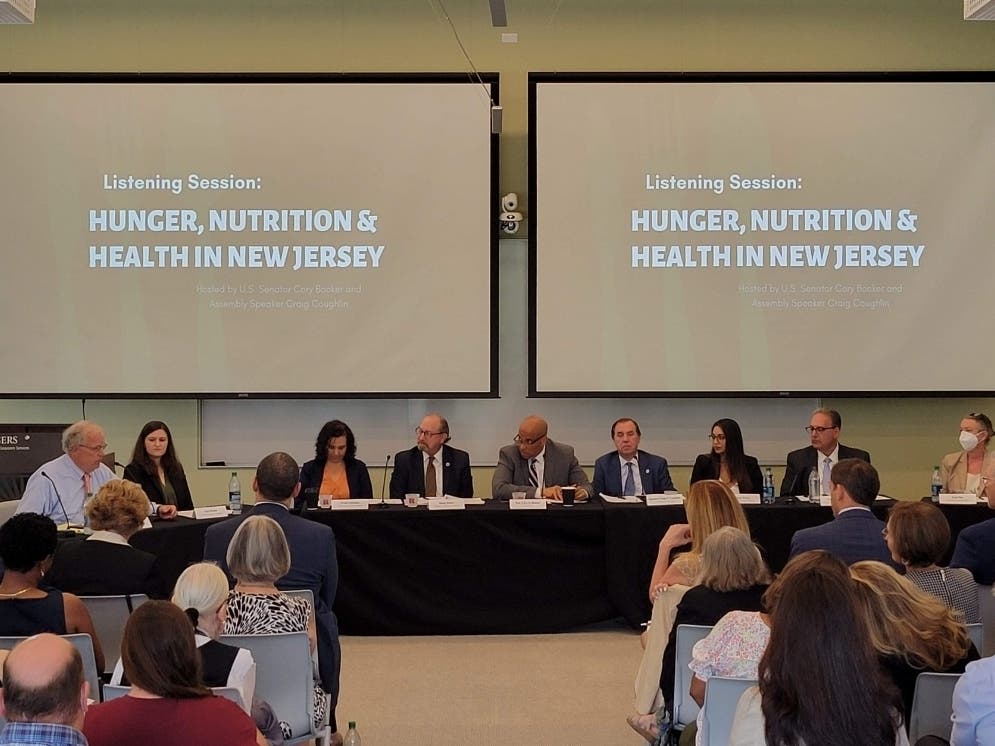 U.S. Sen. Cory Booker and NJ Assembly Speaker Craig Coughlin host a listening session on Thursday with New Jersey anti-hunger advocates, state officials and agricultural stakeholders ahead of the White House Conference on Hunger, Nutrition and Health.