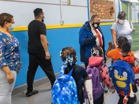 More than 38,000 students returned for a new school year in Newark on Tuesday. The district's face mask mandate was still in effect.