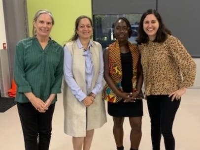 Paula Mirk of NJ Citizen Action, Beverly Brown Ruggia of NJ Citizen Action, Laura Cole of Clinton Hill Community Action, and Danielle Corea-Smith of United Way of Greater Newark host a financial literacy seminar on Thursday, Sept. 8.