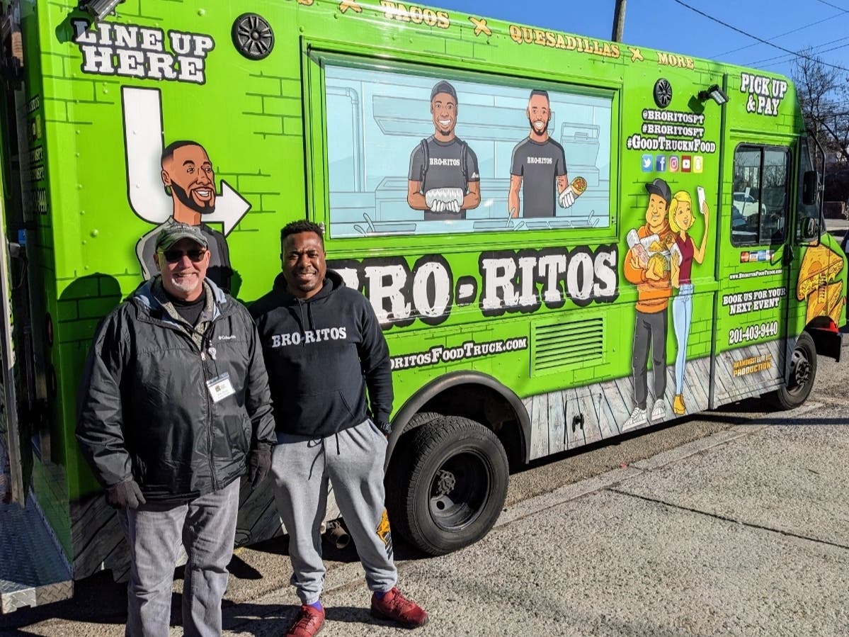 On Tuesday, Bro-Ritos Food Truck paid a visit to the Human Needs Food Pantry in Montclair, NJ to hand out free burritos.