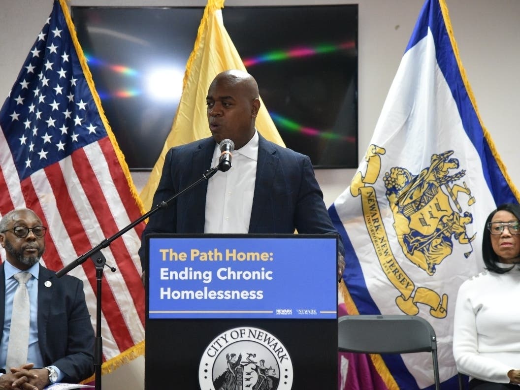 A lineup of elected officials and advocates gathered to announce the city’s plan to "end chronic homelessness" at the Newark YMCA on Broad Street on Wednesday.