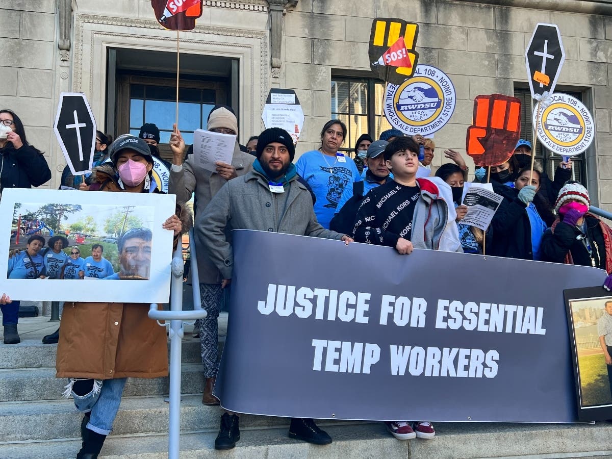 Labor advocates push for a proposed law that would give better job protections to temporary workers throughout New Jersey in November.