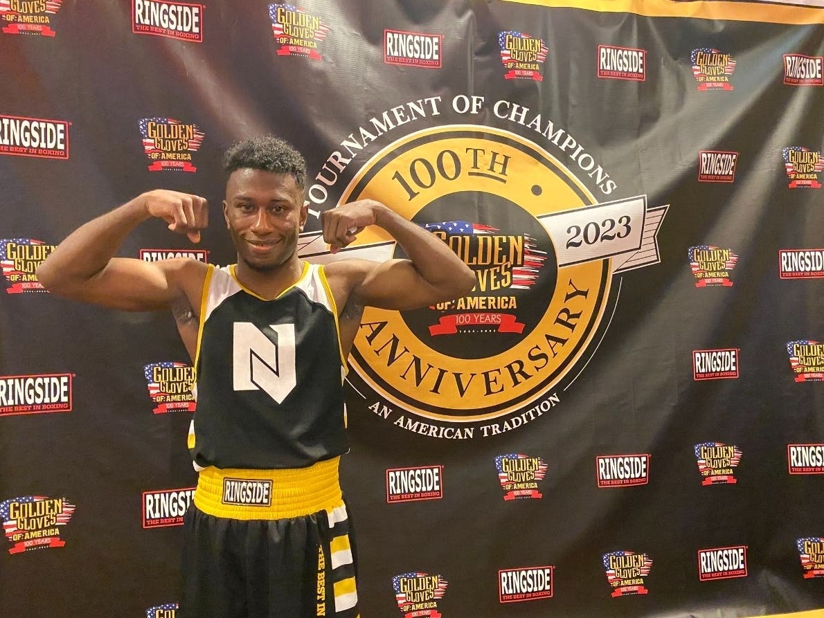 Jean Pierre Valencia, 23, battled his way to the semifinals at the Golden Gloves National Tournament of Champions at Harrah’s Casino in Pennsylvania earlier this month.