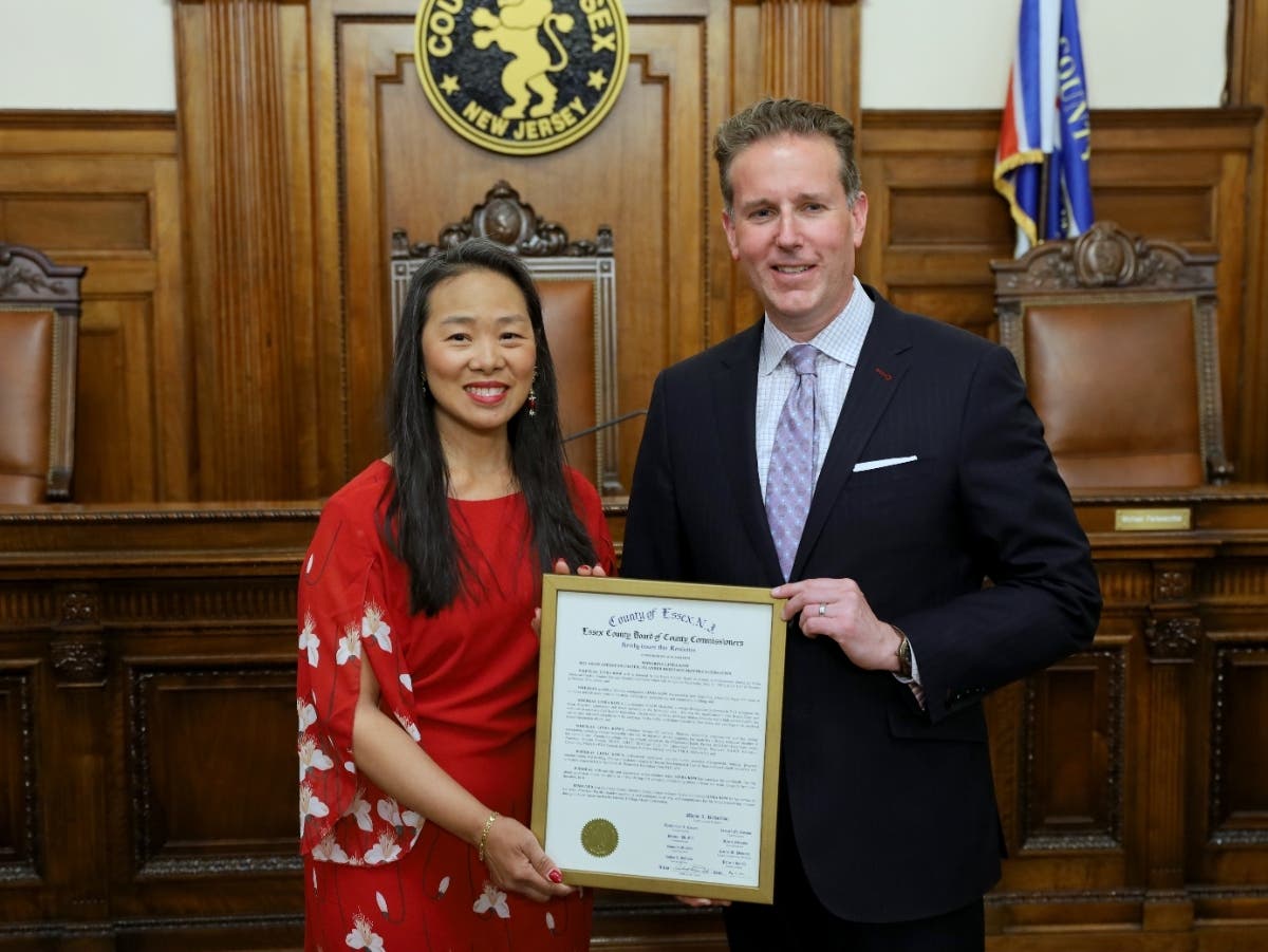 Montclair resident Linda Kow was presented with a commendation from the Essex County Board of Commissioners during the 2023 Asian American Pacific Islander Heritage Month celebration.