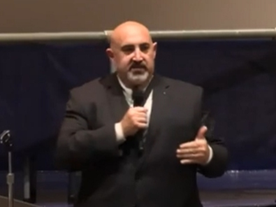 Belleville Superintendent Richard Tomko speaks at Monday's board of education meeting about “rumors” and concerns that sprung up in the wake of a recent school lockdown.