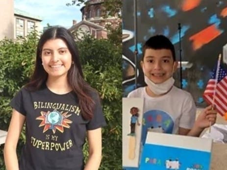 Daniela Palacios, a Newark native who attends Columbia University in New York, is the founder of Para KIDS!, a bilingual children's book company. Above, Palacios and her brother, Xavier.