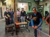 Students in GlassRoots’ NEXTGEN: Glassblowing Apprentice Class work with a teaching artist.