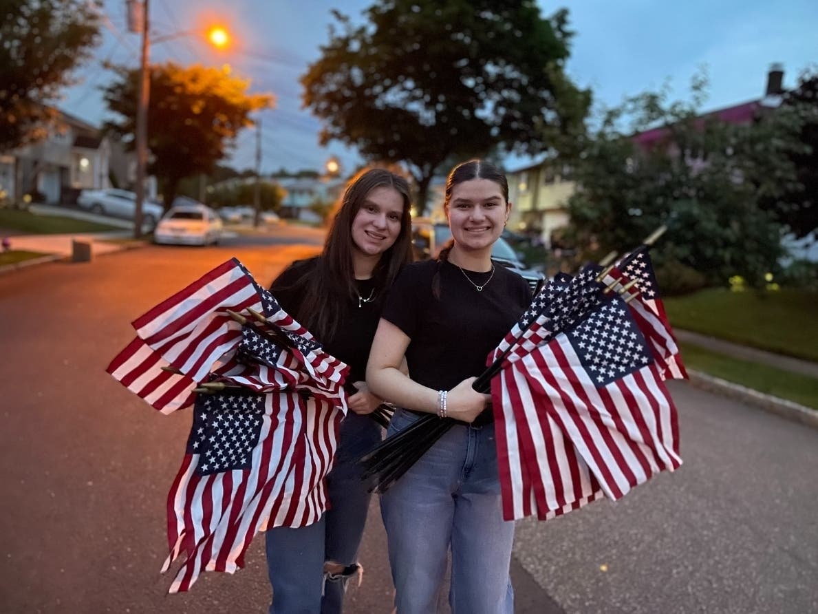 Selena and Sabrina Kossup have become known for their ongoing “Wave of Positivity” campaign in Belleville, which started in March 2020 during the pandemic. Their effort continued over the Memorial Day weekend.