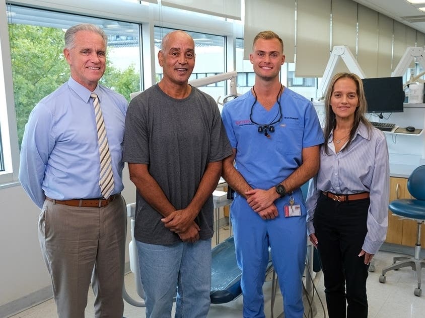 The Vet Smiles Program at the Rutgers School of Dental Medicine provides free dental care to veterans in Essex County, New Jersey.