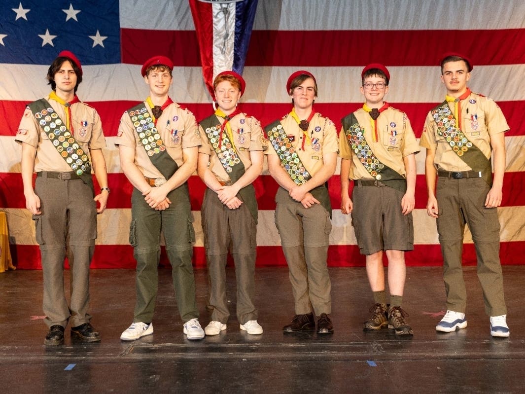 Pictured left to right: Grant Huebner, Jack Barnett, Henry Donat, Max Coey, Timothy Van de North and Lukas Wurster