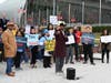 A group of community leaders and advocates rally outside the New Jersey Senate Budget and Appropriations Committee’s public meeting in Newark, NJ on March 26, 2025.