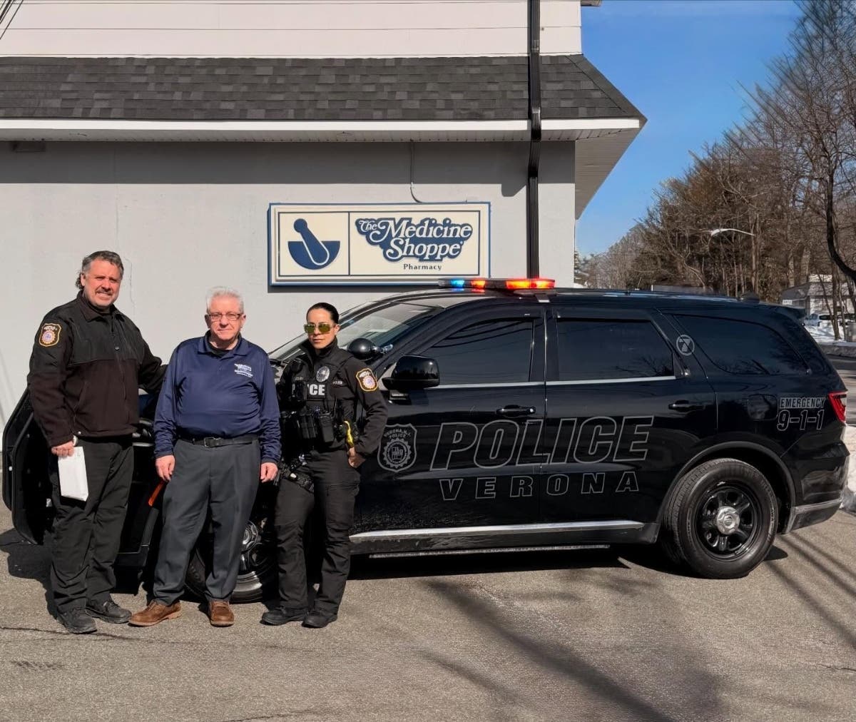 The Medicine Shoppe Pharmacy in Cedar Grove recently donated half the cost of epinephrine auto-injectors to the Verona Police Department, which will be used on-duty.
