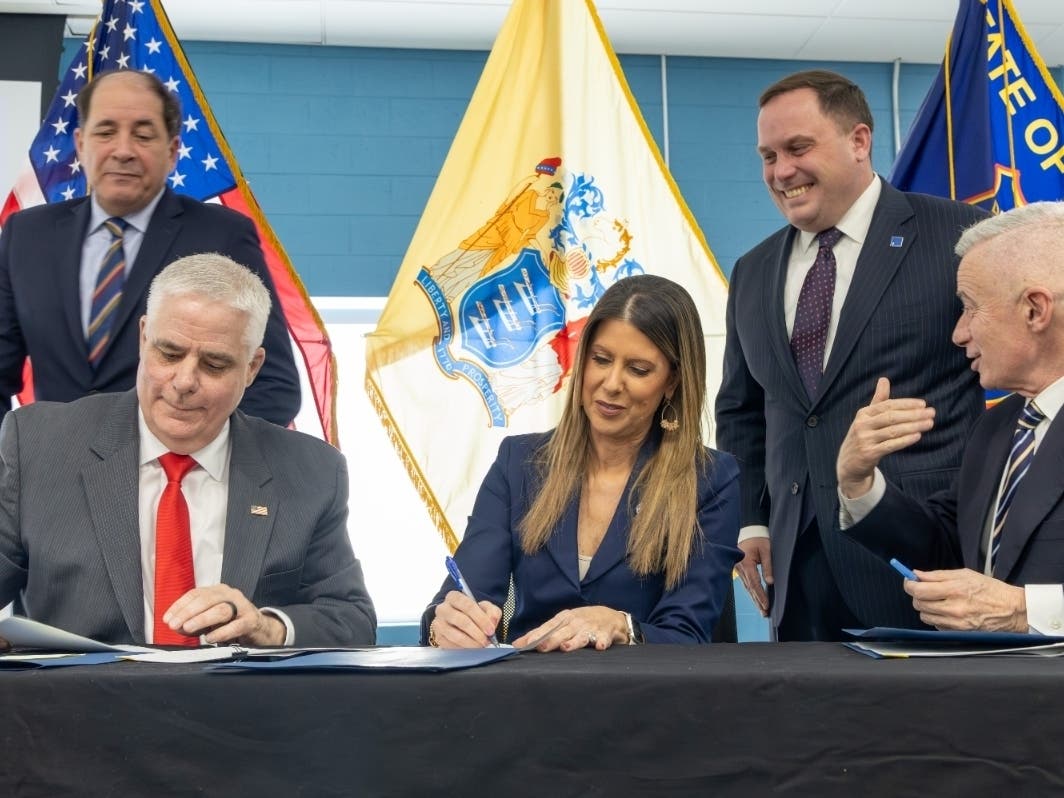 The New Jersey Department of Corrections recently launched a new program that helps incarcerated military veterans get back on their feet after spending time in prison. Above, a signing ceremony takes place on January 28, 2026.