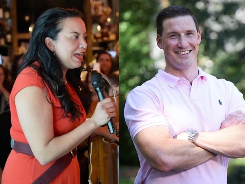 Analilia Mejia and Joe Hathaway met for a debate in New Jersey's 11th district on April 1, 2026.