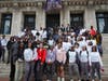 Nearly 100 students from a high school in Newark took a “march to the polls” on April 20 to vote in the 2026 board of education election.