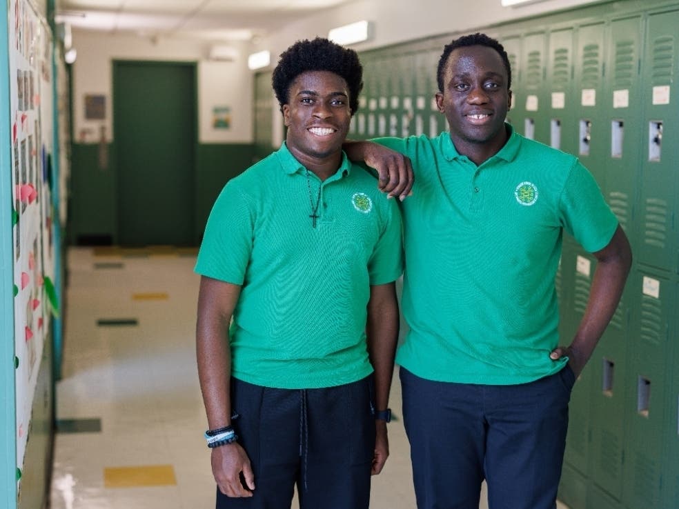 Essex County residents Bryan Oko, left, and Abdulqudus “Abdul” Morakinyo, right, have been friends since childhood. They have been accepted to Brown University.
