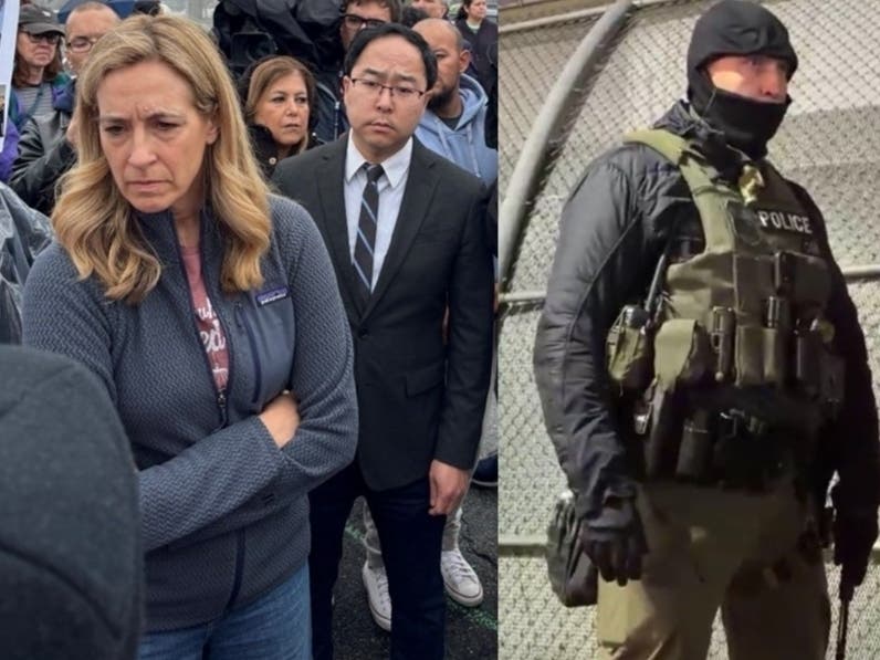New Jersey Gov. Mikie Sherill and U.S. Sen. Andy Kim were among the elected officials who attempted to visit Delaney Hall in Newark, NJ on May 25.