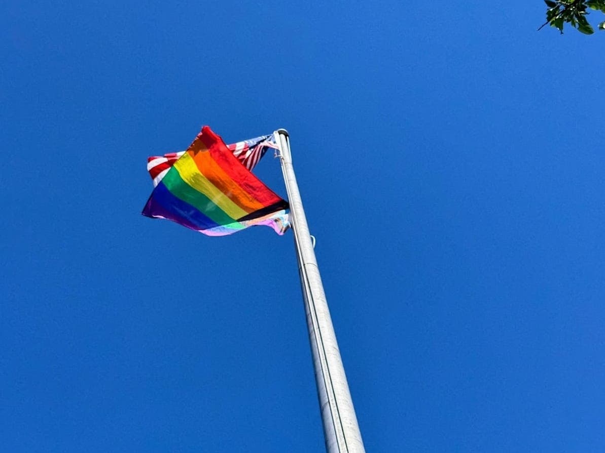 A Progress Pride Flag was raised at West Orange High School on June 3, 2026.