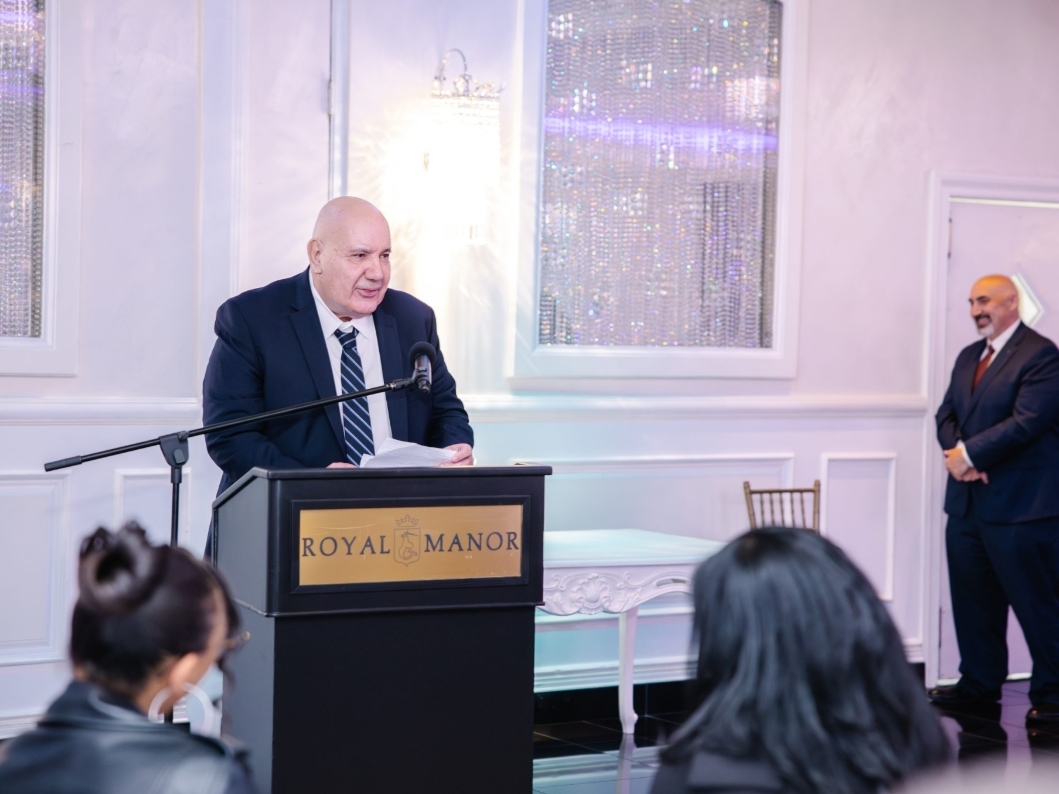 Bloomfield Public School Superintendent Sal Goncalves accepts a 2026 Educational Leader of the Year award from the New Jersey Association of Educational Leaders.