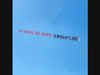 A plane carries a banner overhead MetLife Stadium in East Rutherford, NJ on June 13, 2026.