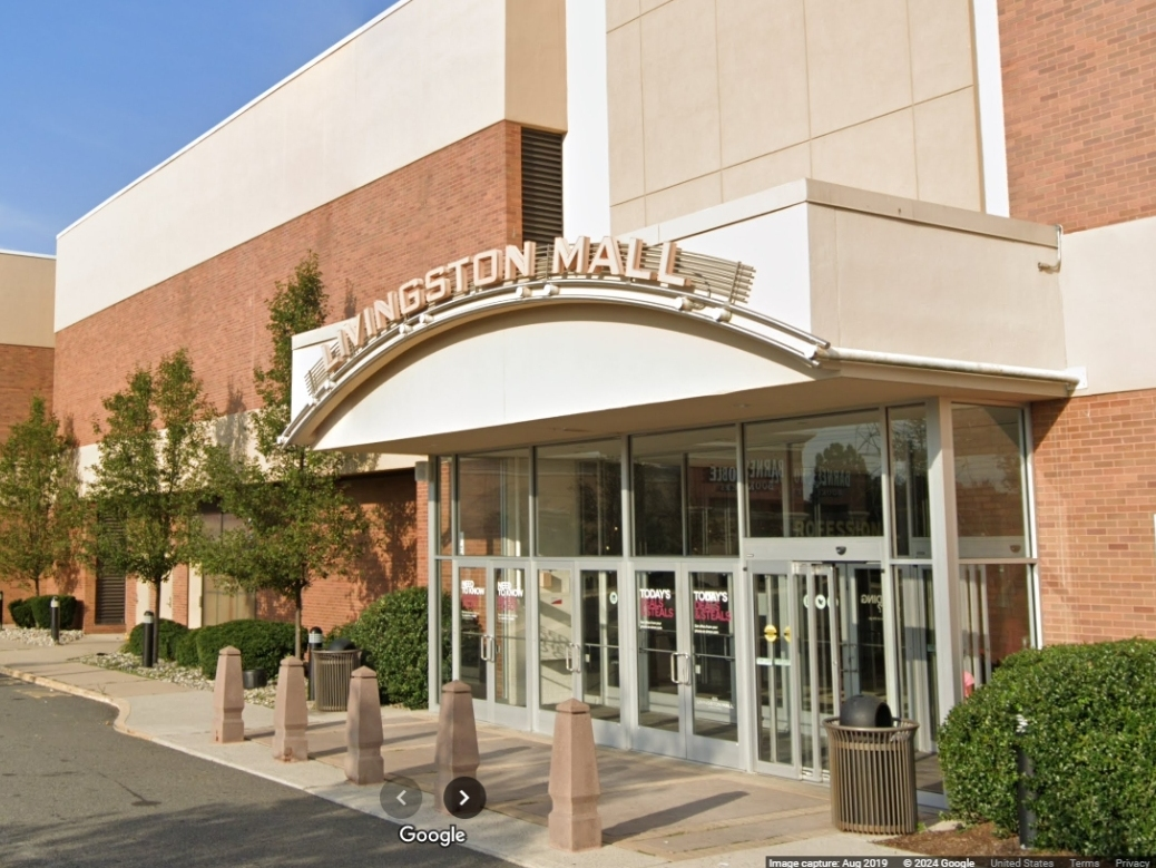 Above, the entrance to the Livingston Mall in New Jersey, as seen via Google Maps in August 2019.