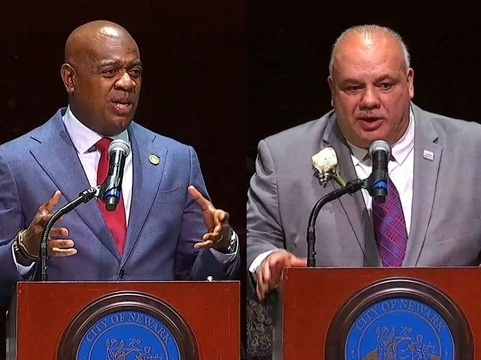 Ras Baraka (left) was sworn in as mayor of Newark, NJ on July 1, 2026. Luis Quintana (right) was elected as city council president.