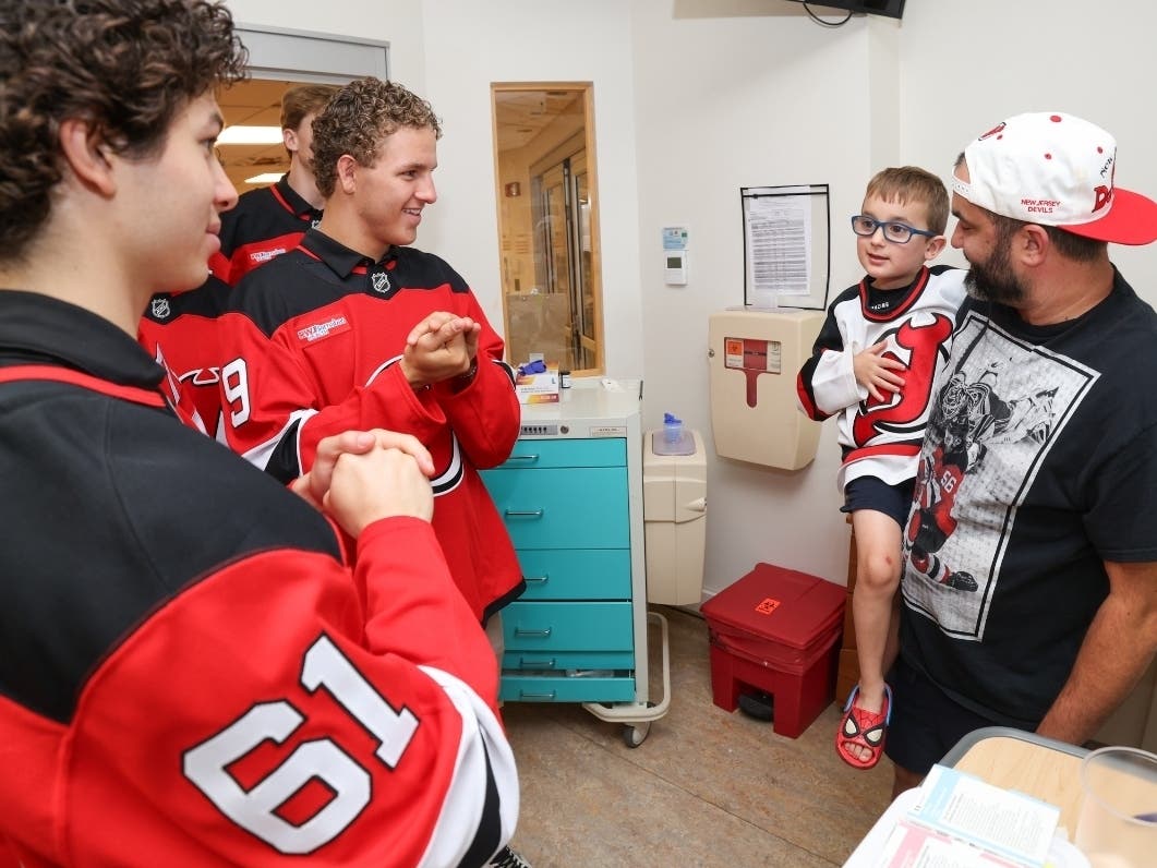 New Jersey Devils players and draft picks visited children at Newark Beth Israel Medical Center and Children’s Hospital of New Jersey on June 30, 2026.