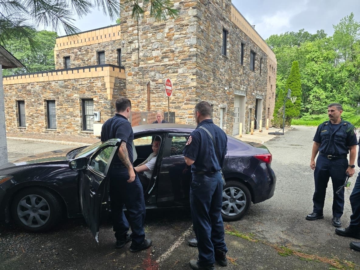 West Orange firefighters participate in a training session involving medical care.