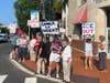 Protesters rally in Maplewood, NJ on Aug. 8, 2026.