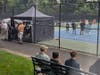 A film crew was present at Brookdale Park in Essex County, NJ on Aug. 31, 2026.