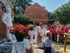 A ribbon cutting ceremony is held for a new statue of St. Carlo Acutis at Our Lady of Mount Carmel Parish in Nutley, NJ.