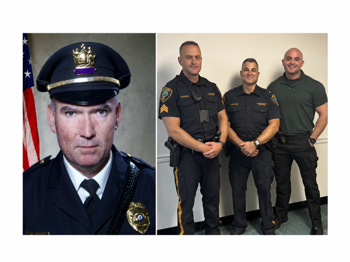 The West Caldwell Police Department recently announced the retirement of Capt. Declan Beere (left), who has been with the department for 26 years.