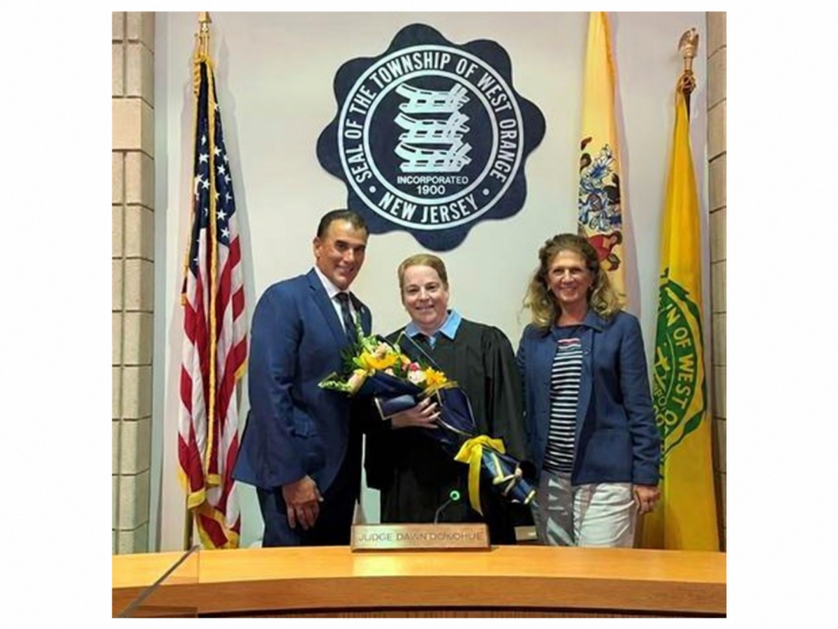 From Left: West Orange Police Chief Matthew Feula, Chief Judge Dawn M. Donohue, Mayor Susan McCartney