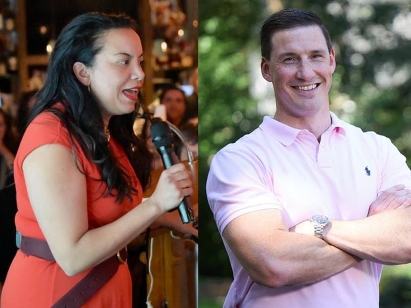 U.S. Rep. Analilia Mejia (left) and NJ-11 Congress candidate Joe Hathaway (right) have each called for the resignation of Lt. Gov. Dale Caldwell in the wake of sexual harassment allegations.