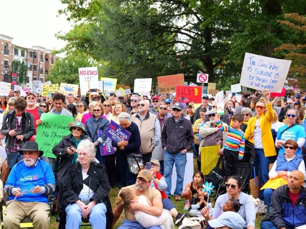SOMA Action plans to hold a “No Kings: Vote Early” event in South Orange, NJ on Oct. 17, 2026. Above, a crowd at a previous No Kings protest in the township.