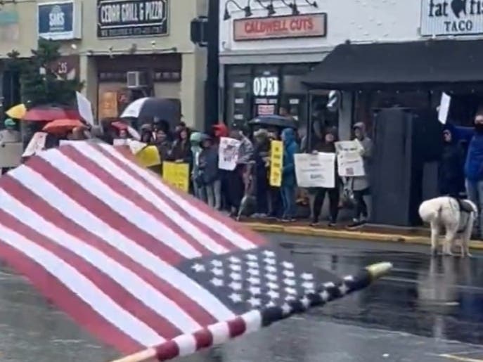 A No Kings protest takes place in Caldwell, NJ in June 2025.