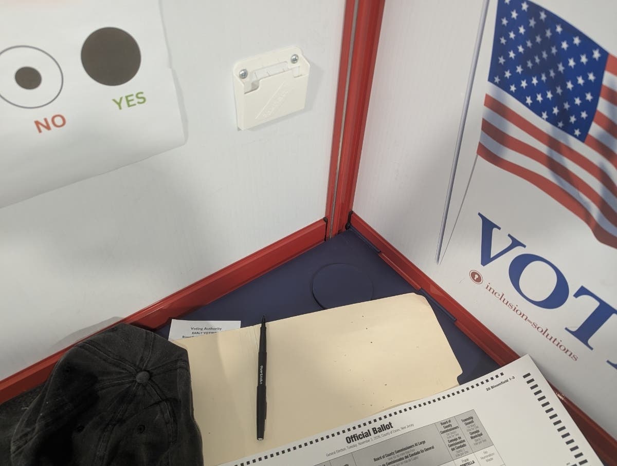 A view inside an early in-person polling station in Bloomfield, NJ on Oct. 24, 2026.