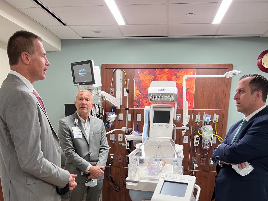 State Senator Michael E. Hastings (D-Frankfort) toured the new Silver Cross neonatal intensive care unit that is set to open in the next month. 