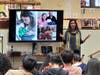 Maryam Ashoori speaks to Ossining High School students during a Career Expo.