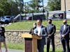 Ossining Superintendent Raymond Sanchez speaks at a Sept. 30 news conference, urging federal officials to provide more pandemic aid for schools.